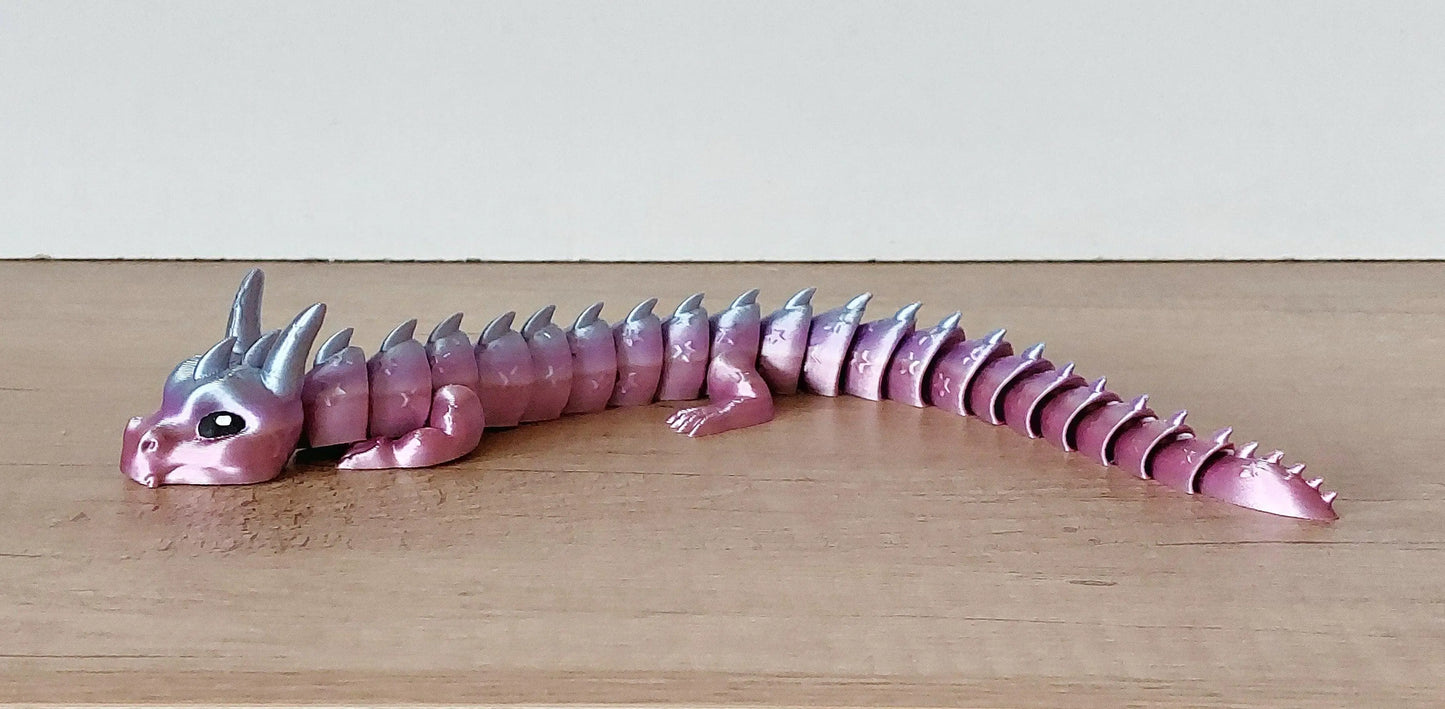 Galactical Starlight Dragon - Sternendrache - 31 cm lang- beweglich - Farbe: Regenbogen schimmernd - beweglich - niedlich / verspielt - megahobby3dcreations