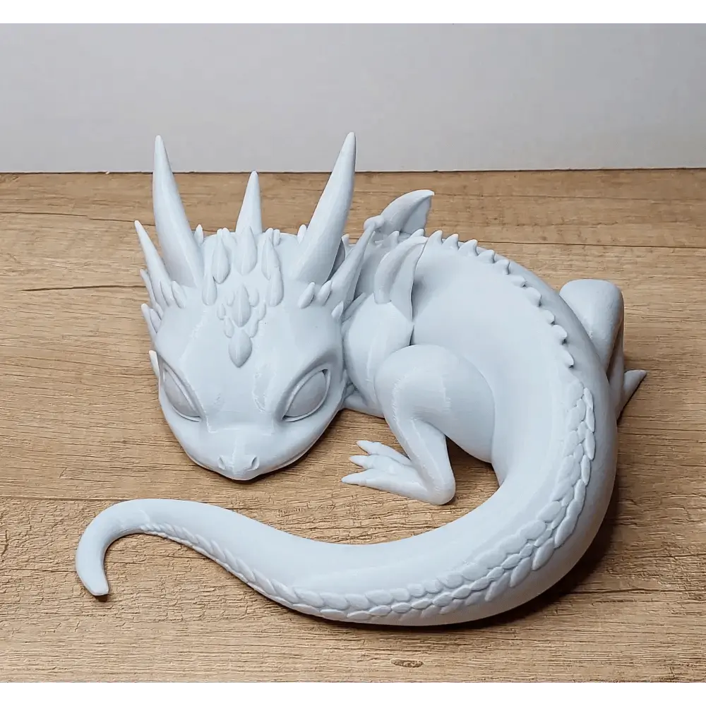 Baby-Drache aus 3D-Drucker - Farbe: weiß - 20 cm lang (groß) - sehr edel! - megahobby3dcreations