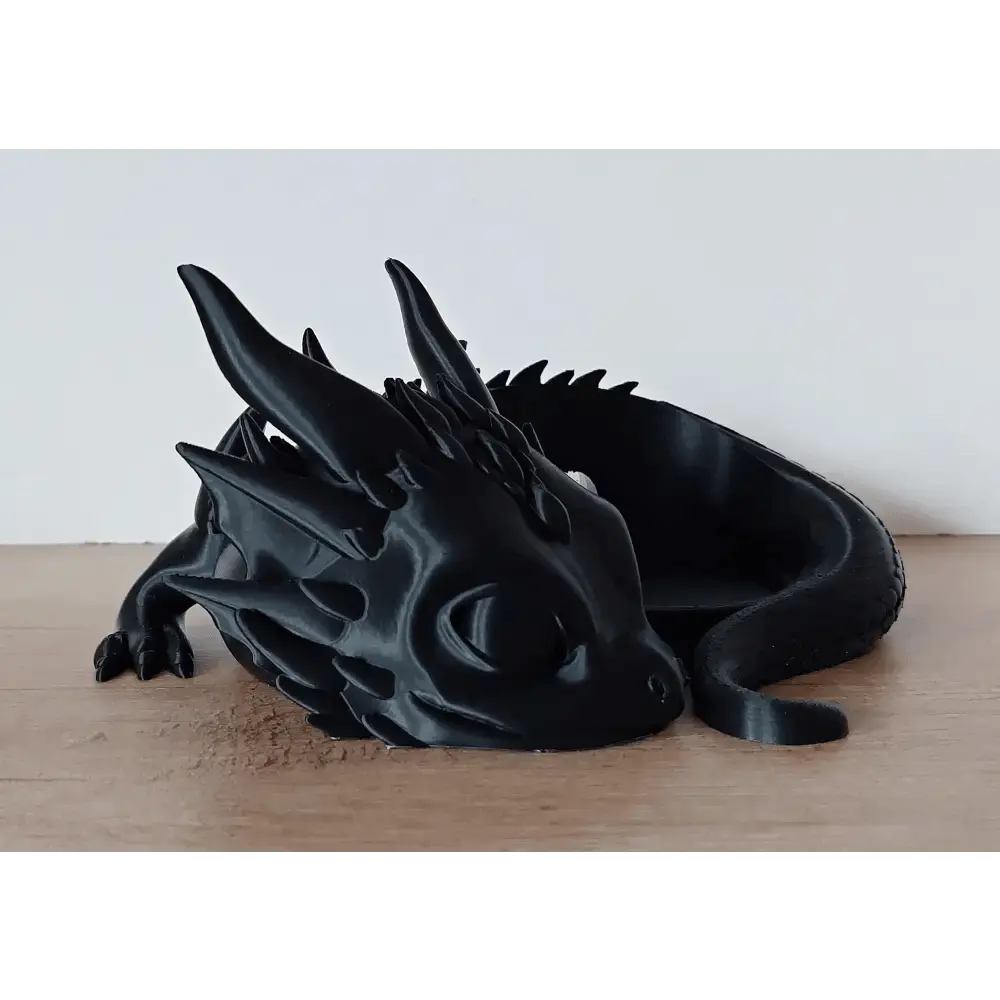 Süsser Drache kompatibel zu Alexa Echo Dot 5 - schwarz - 3D-Druck - 21x9x19 cm - megahobby3dcreations