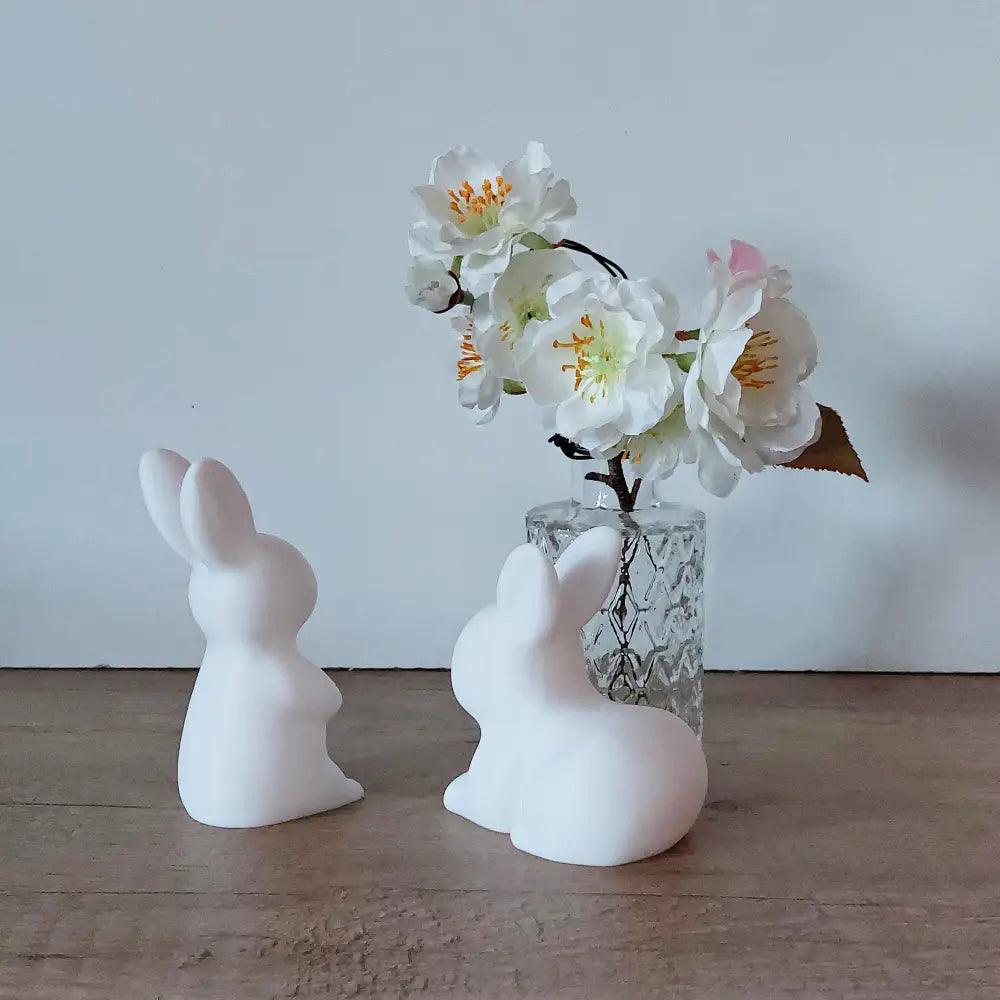 2 Hasen - Osterhasen - 5 x 10 cm und 7 x 8 cm - 3 Farben wählbar - Osterdeko - süss - niedlich - megahobby3dcreations