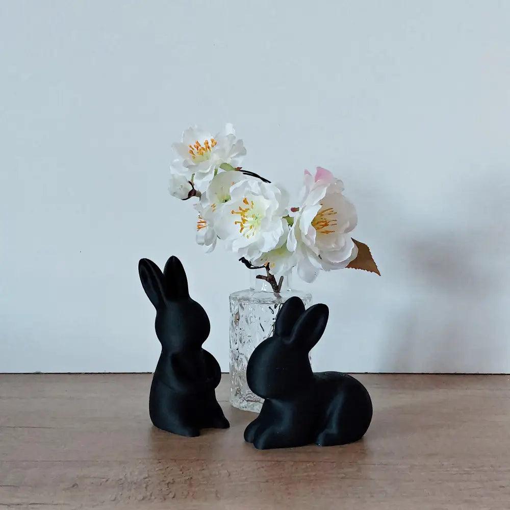 2 Hasen - Osterhasen - 5 x 10 cm und 7 x 8 cm - 3 Farben wählbar - Osterdeko - süss - niedlich - megahobby3dcreations