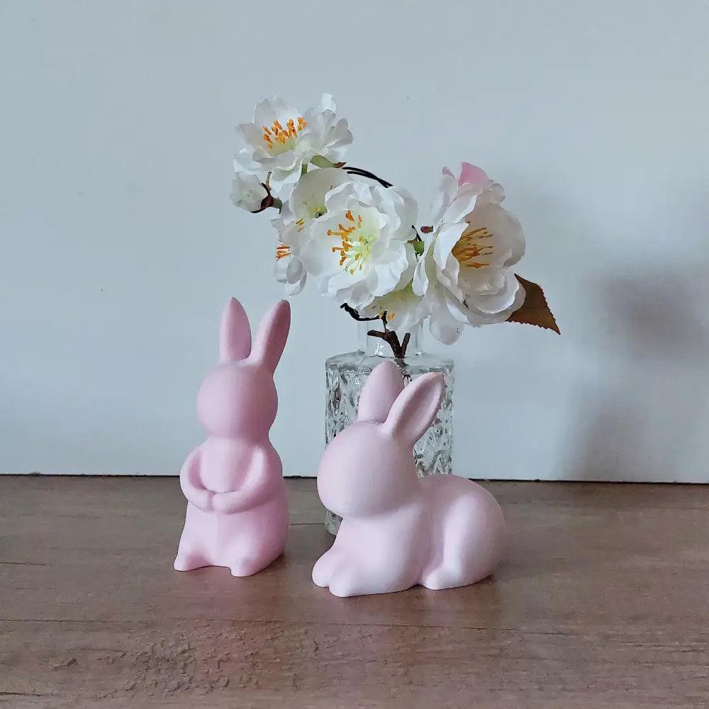 2 Hasen - Osterhasen - 5 x 10 cm und 7 x 8 cm - 3 Farben wählbar - Osterdeko - süss - niedlich - megahobby3dcreations