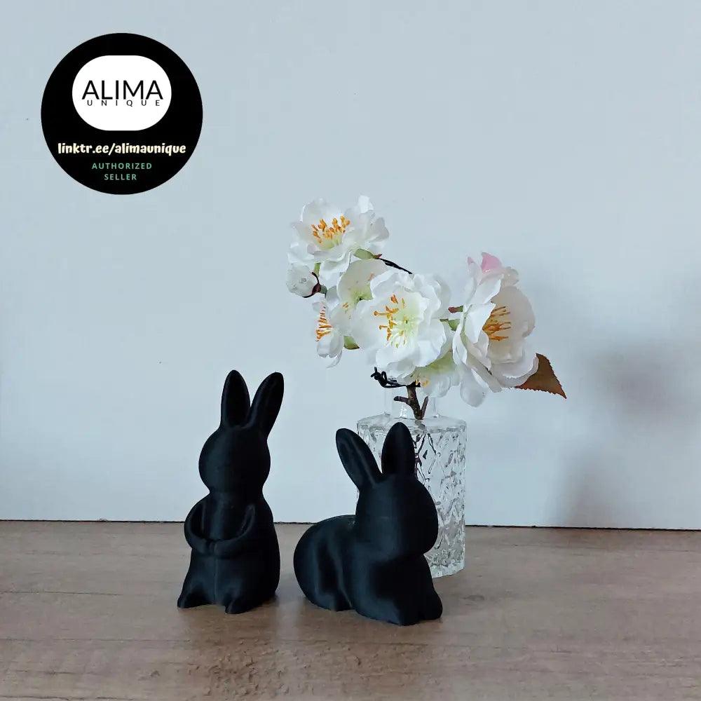 2 Hasen - Osterhasen - 5 x 10 cm und 7 x 8 cm - 3 Farben wählbar - Osterdeko - süss - niedlich - megahobby3dcreations