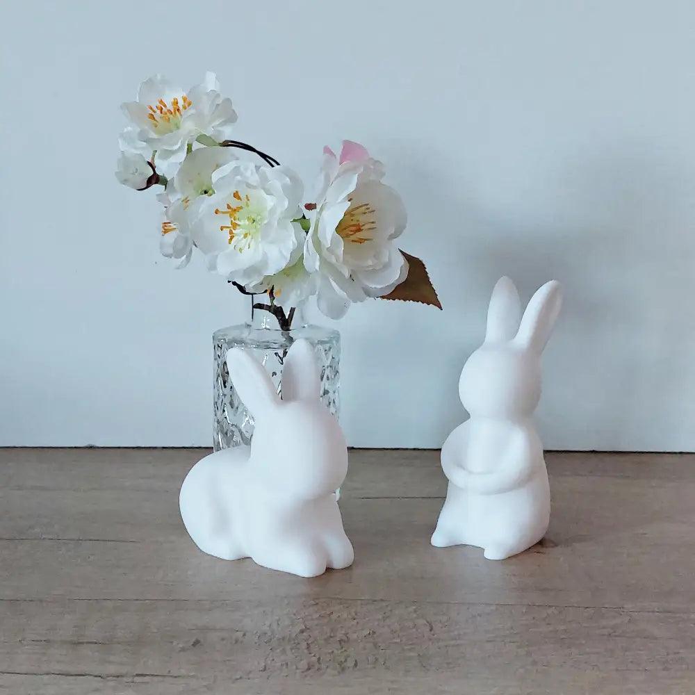 2 Hasen - Osterhasen - 5 x 10 cm und 7 x 8 cm - 3 Farben wählbar - Osterdeko - süss - niedlich - megahobby3dcreations