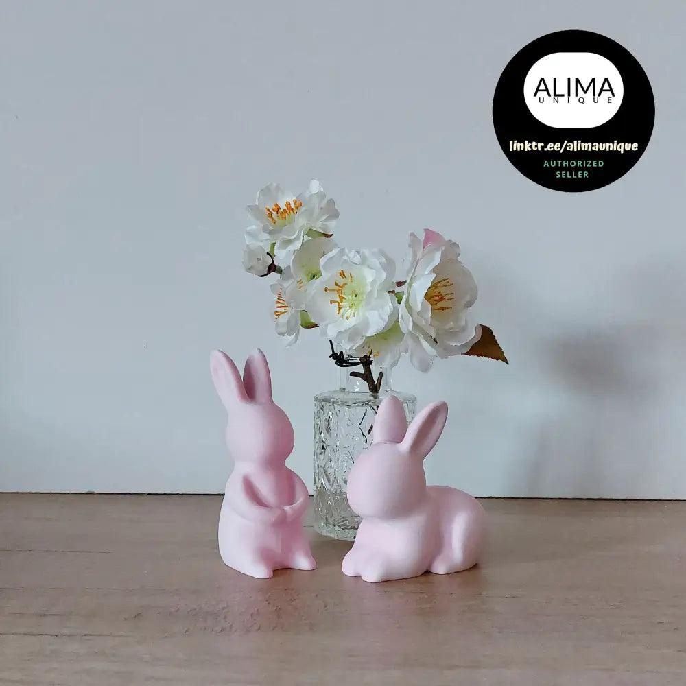 2 Hasen - Osterhasen - 5 x 10 cm und 7 x 8 cm - 3 Farben wählbar - Osterdeko - süss - niedlich - megahobby3dcreations