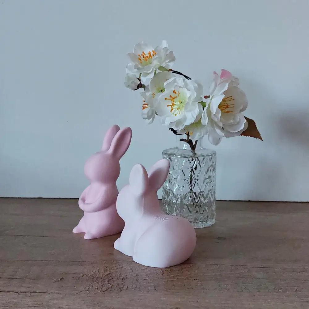 2 Hasen - Osterhasen - 5 x 10 cm und 7 x 8 cm - 3 Farben wählbar - Osterdeko - süss - niedlich - megahobby3dcreations