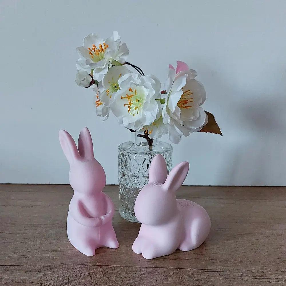 2 Hasen - Osterhasen - 5 x 10 cm und 7 x 8 cm - 3 Farben wählbar - Osterdeko - süss - niedlich - megahobby3dcreations