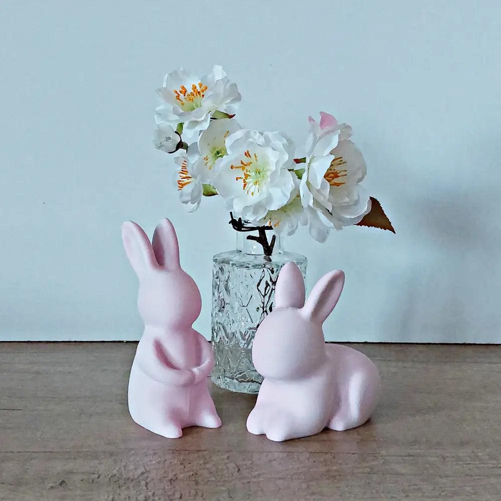 2 Hasen - Osterhasen - 5 x 10 cm und 7 x 8 cm - 3 Farben wählbar - Osterdeko - süss - niedlich - megahobby3dcreations