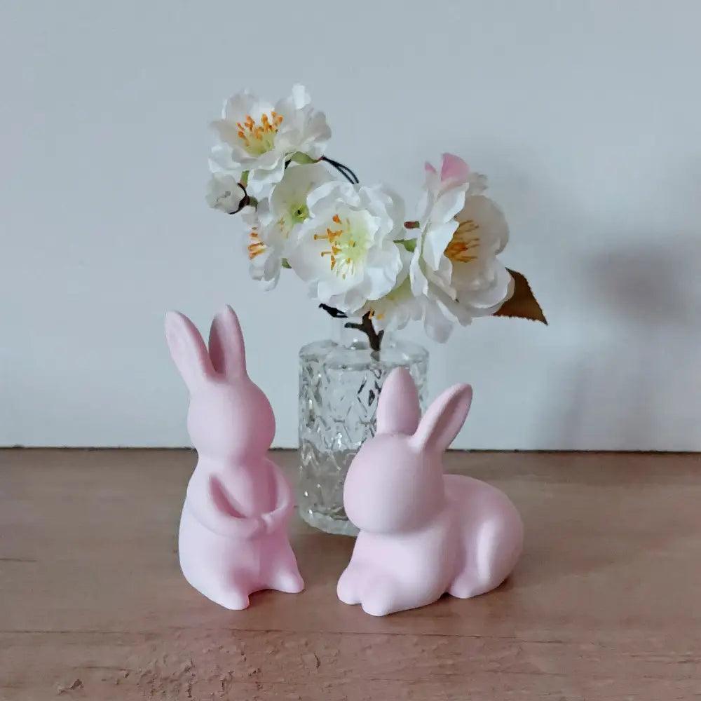 2 Hasen - Osterhasen - 5 x 10 cm und 7 x 8 cm - 3 Farben wählbar - Osterdeko - süss - niedlich - megahobby3dcreations