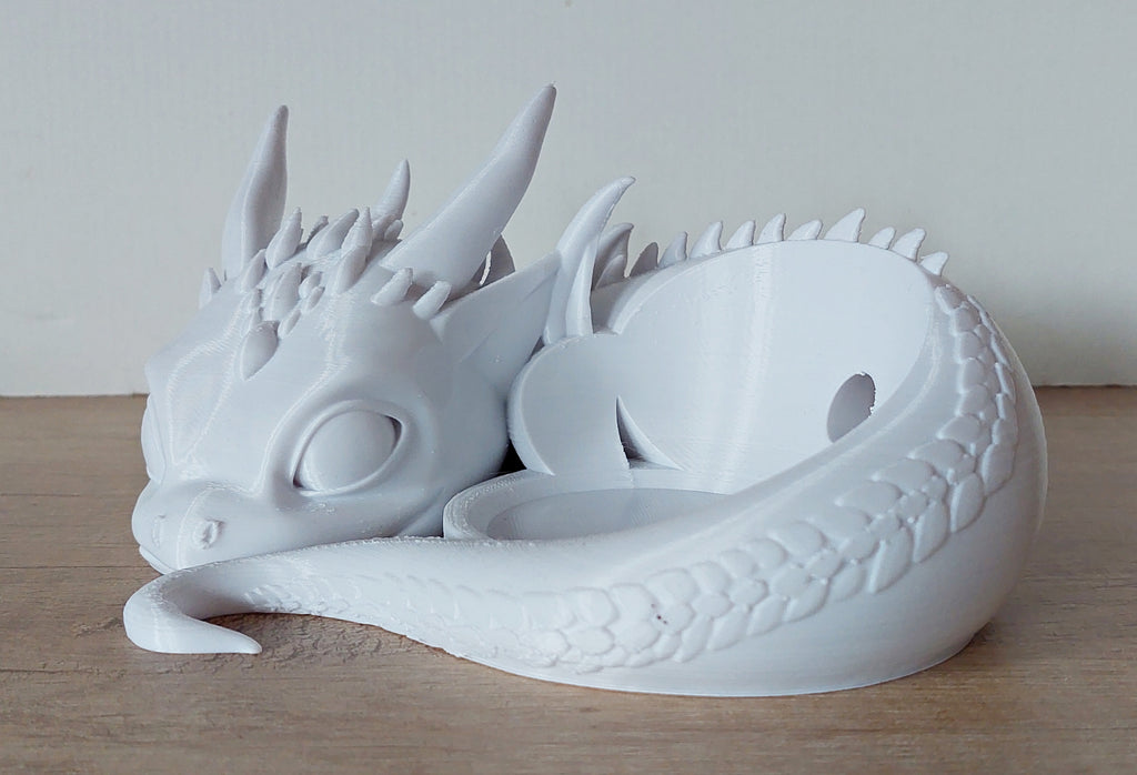 🐉 Süßer Drache als Halter für Alexa Echo Dot 5 – Weiß