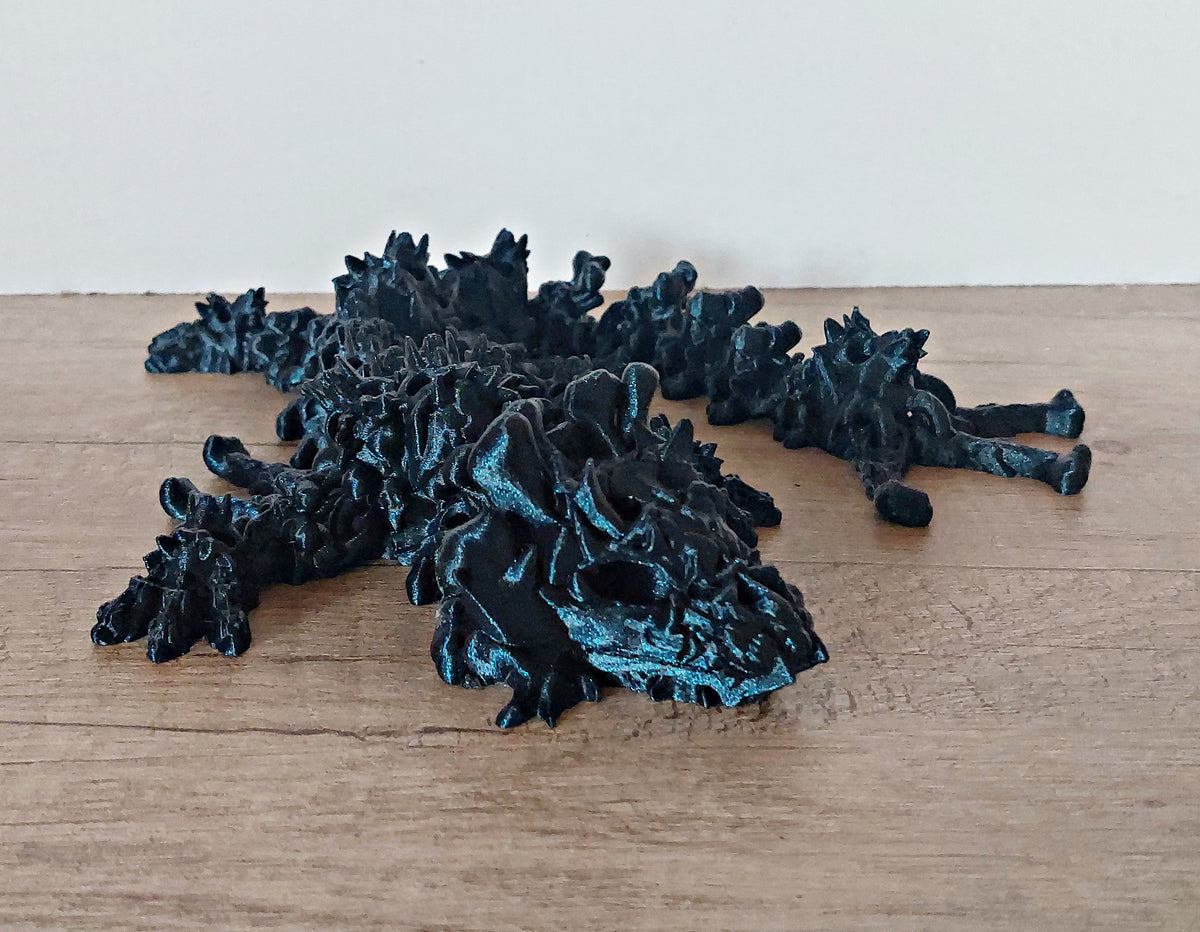 🐉 Hollow Dragon – Grusel-Drache 35 cm mit Totenköpfen & Knochen