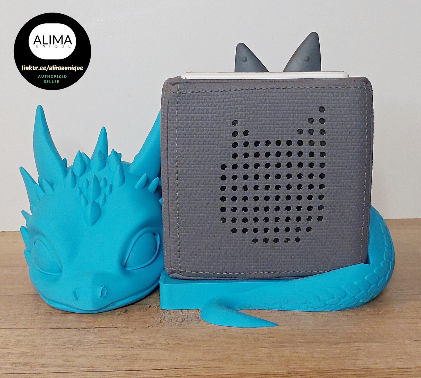 Drache kompatibel mit Tonie Box 27 x 27 x 12 cm - 3D-Drucker - rosa/weiss matt - megahobby3dcreations