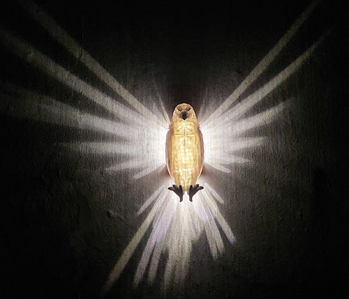 Weiße Adler-Wandlampe aus hochwertigem 3D-Druck mit LED-Beleuchtung, ca. 23 cm groß, als dekoratives Nachtlicht und moderne Wanddekoration.