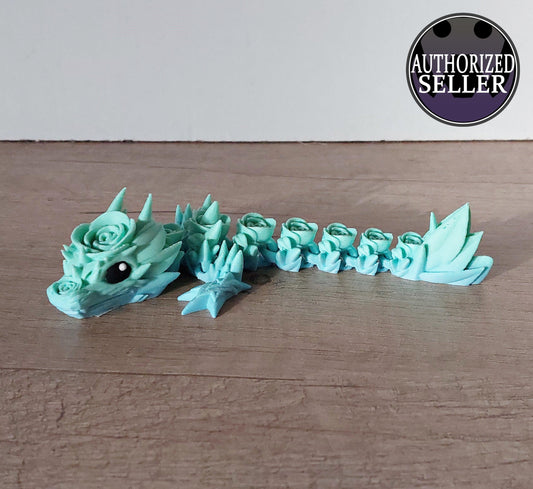 Rose Dragon Tadling - Rosendrache Tadling – 3D-Druck Design von Cinderwing – Farbe: Regenbogen Matt – Voll Beweglich – Handbemalte Augen - megahobby3dcreations
