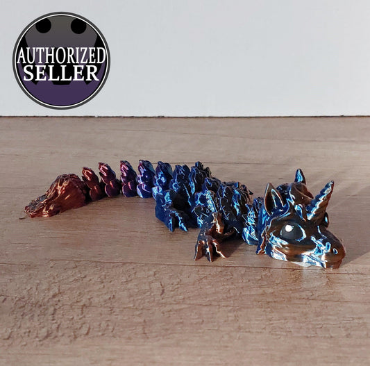 Alicorn-Dragon Tadling - Alicorn-Drache Tadling - 18 cm - balu/gold - voll beweglich - Augen Handbemalt - niedlich /verspielt - Geschenk - megahobby3dcreations