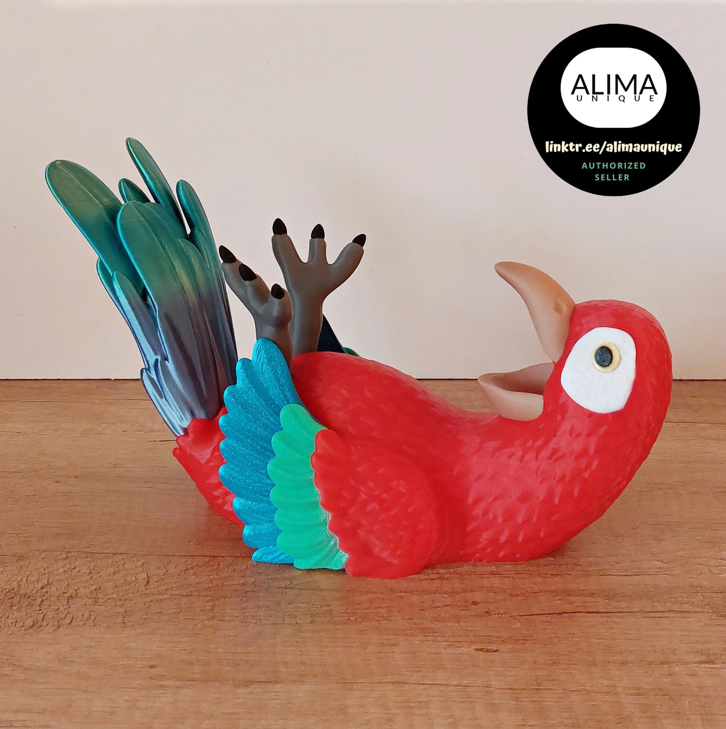 Weinflaschenhalter Papagei aus 3D-Druck | Bunter Flaschenhalter | Deko für Küche, Wohnzimmer & Bar megahobby