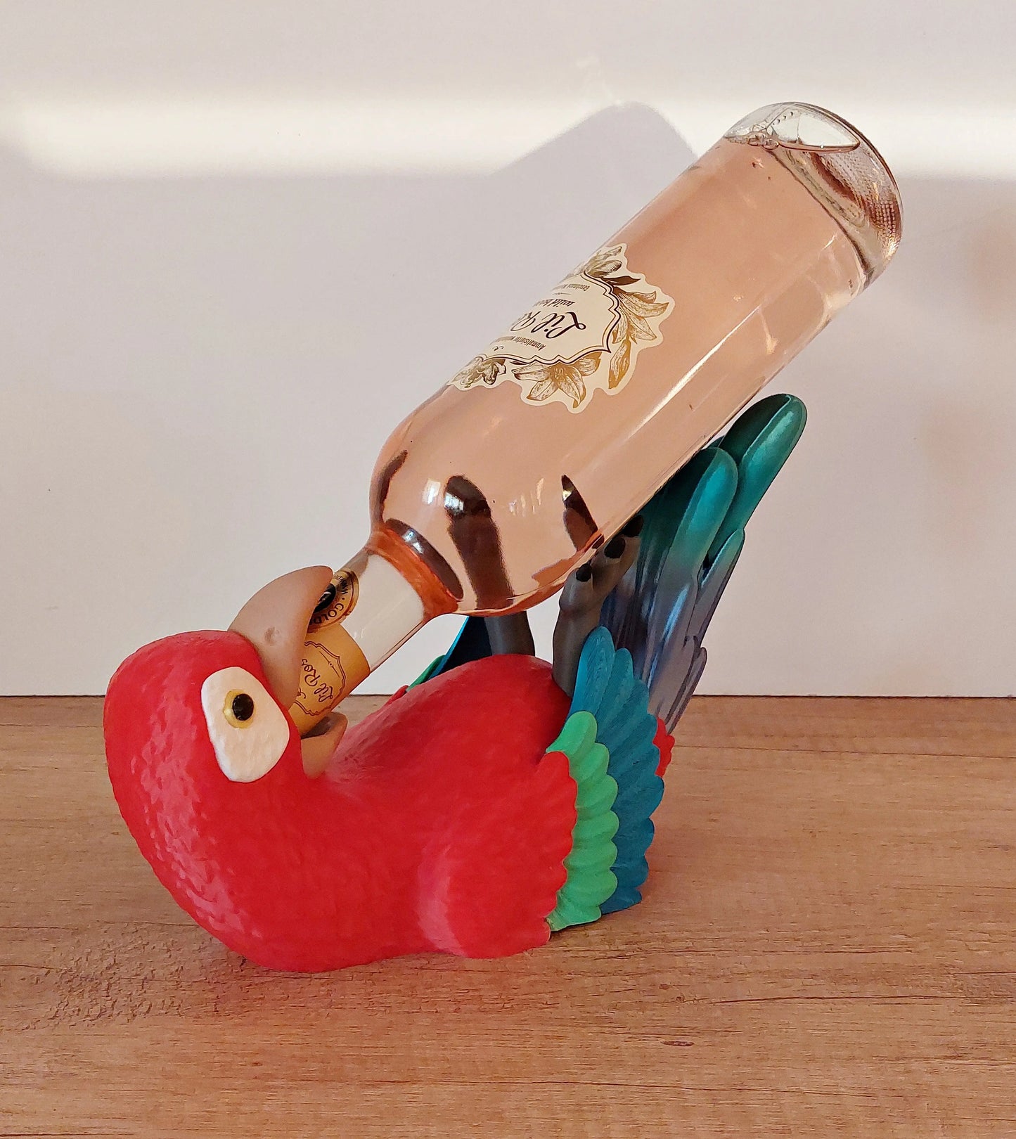 Weinflaschenhalter Papagei aus 3D-Druck | Bunter Flaschenhalter | Deko für Küche, Wohnzimmer & Bar megahobby
