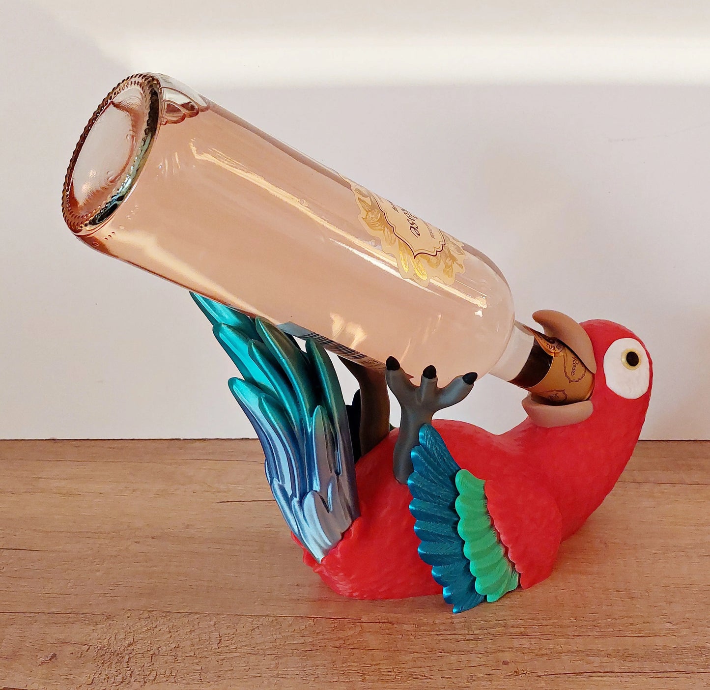 Weinflaschenhalter Papagei aus 3D-Druck | Bunter Flaschenhalter | Deko für Küche, Wohnzimmer & Bar megahobby