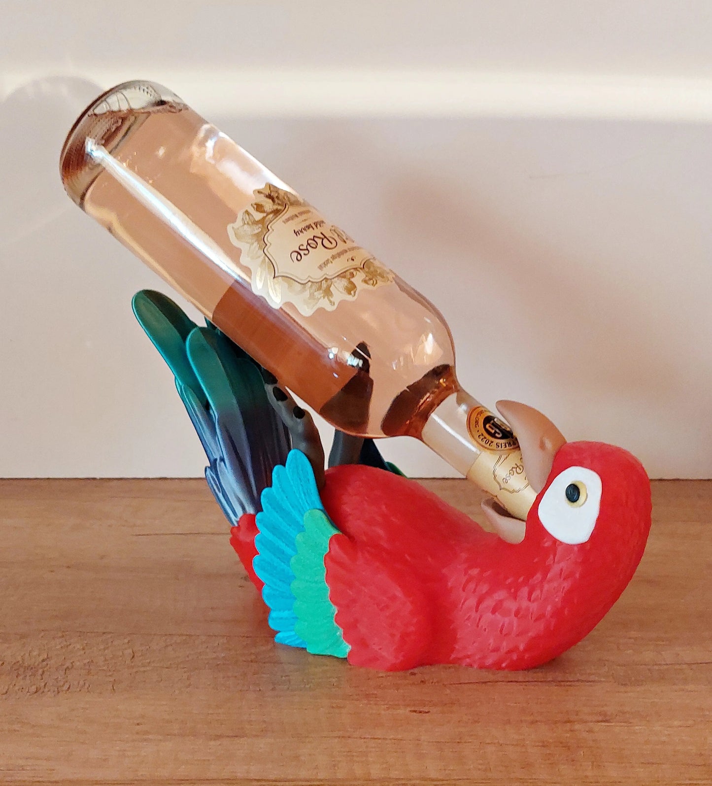 Weinflaschenhalter Papagei aus 3D-Druck | Bunter Flaschenhalter | Deko für Küche, Wohnzimmer & Bar megahobby