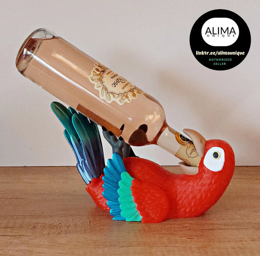 Weinflaschenhalter Papagei aus 3D-Druck | Bunter Flaschenhalter | Deko für Küche, Wohnzimmer & Bar megahobby