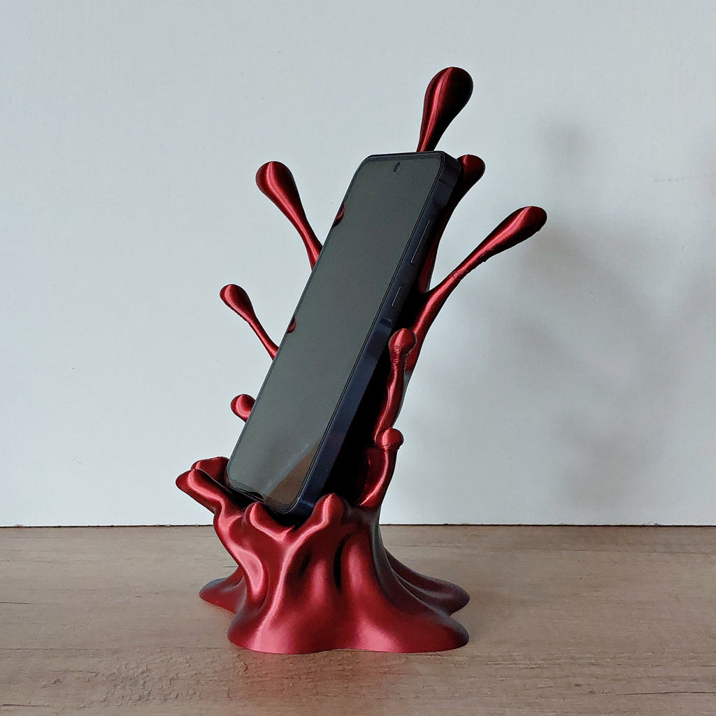 📱 Handyhalter „Splash“ mit Kabeldurchführung – Moderner Smartphone-Ständer aus 3D-Druck