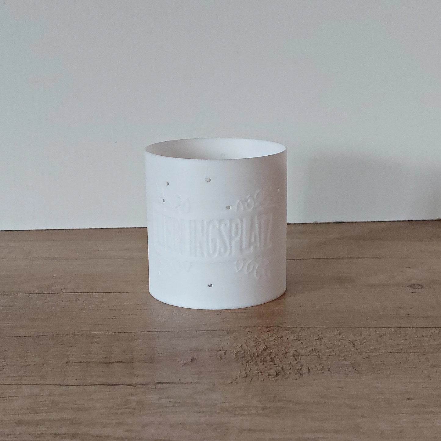 Windlicht „Lieblingsplatz“ aus 3D-Druck | Weiß | Dekoratives Licht für LED-Teelichter | Wohnraumdeko megahobby