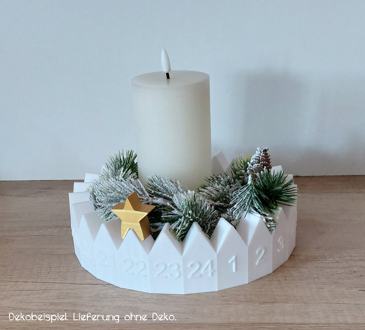 🎄 Adventskalender Häuserkranz – Weiß – 3D-Druck