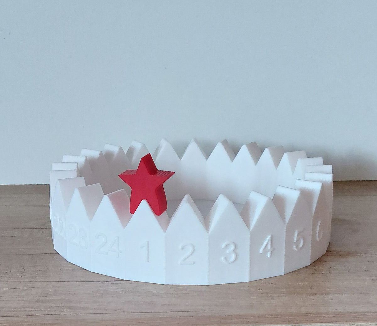 🎄 Adventskalender Häuserkranz – Weiß – 3D-Druck