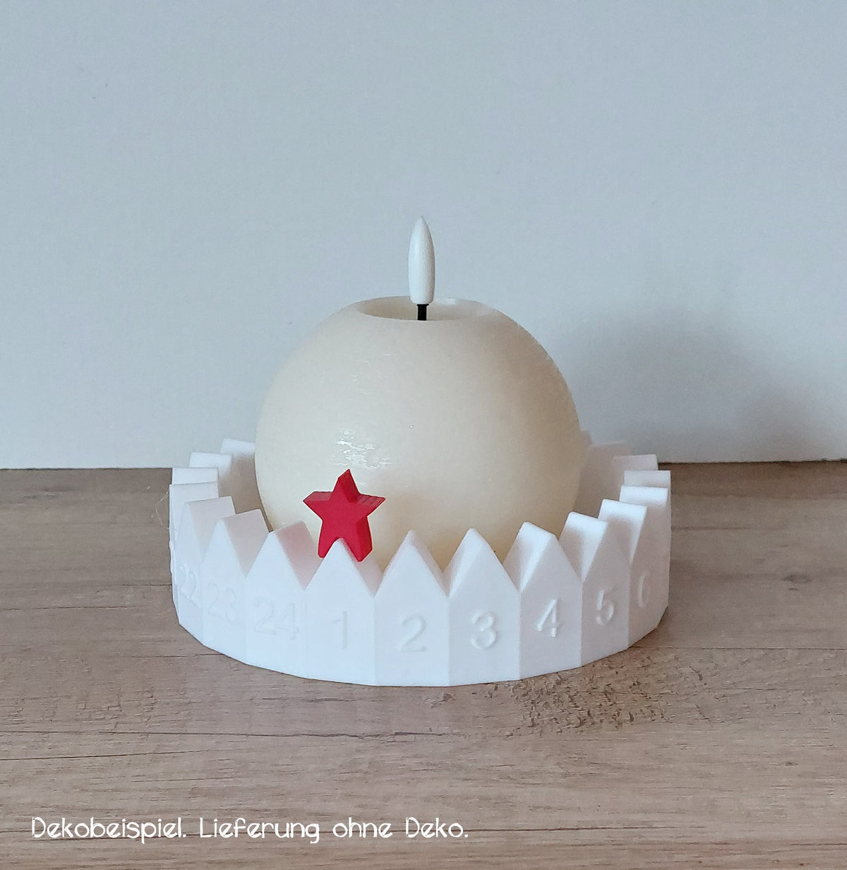 🎄 Adventskalender Häuserkranz – Weiß – 3D-Druck