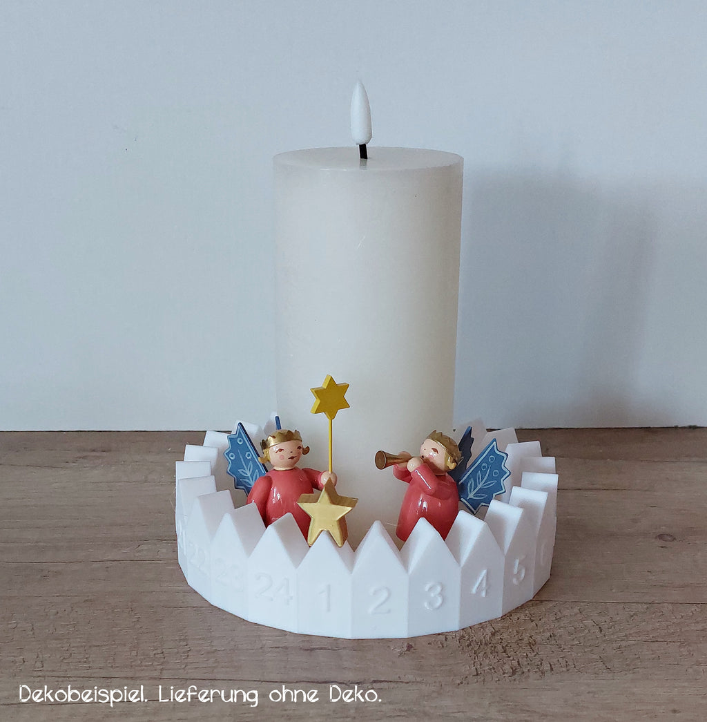🎄 Adventskalender Häuserkranz – Weiß – 3D-Druck