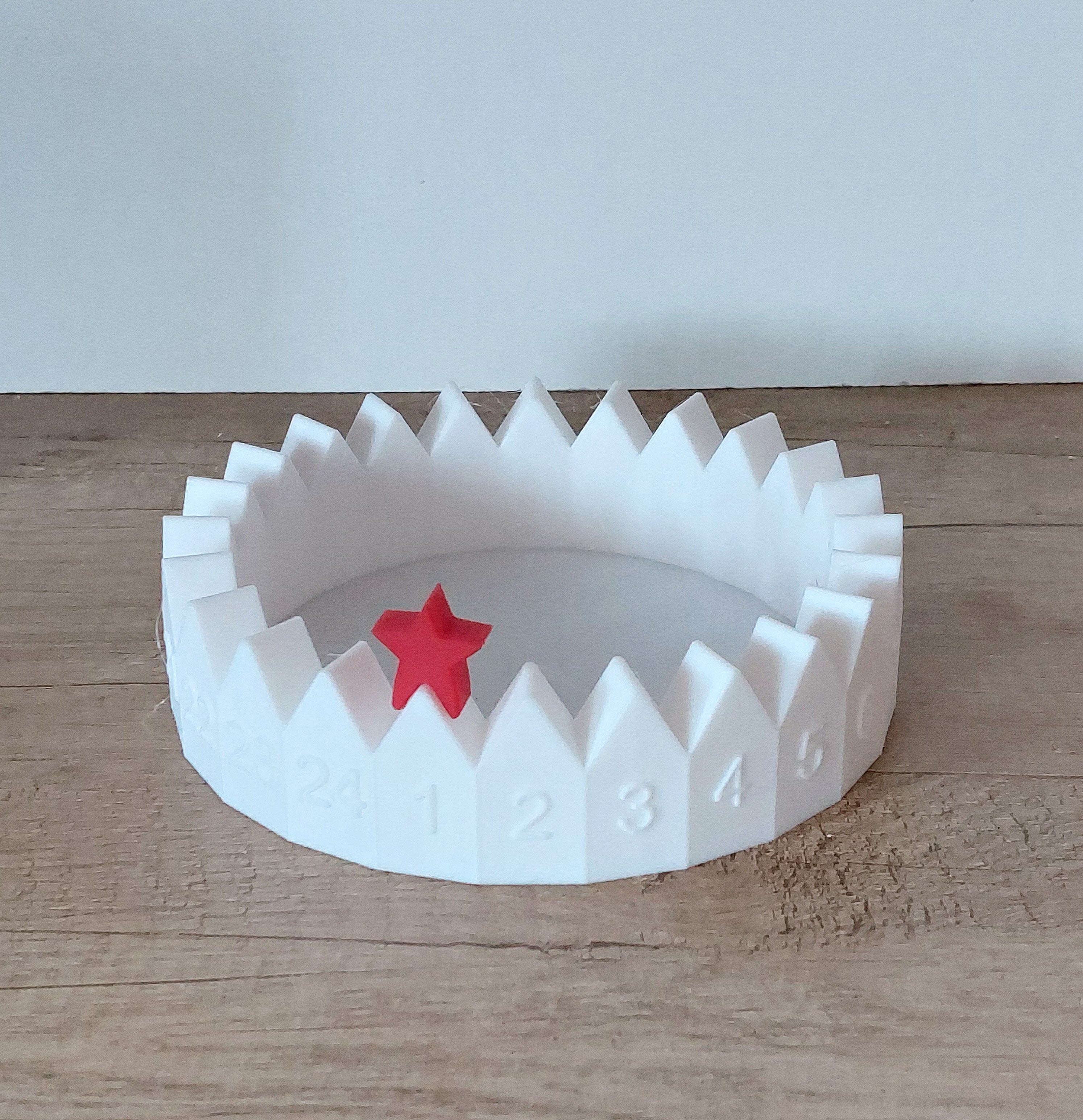 🎄 Adventskalender Häuserkranz – Weiß – 3D-Druck