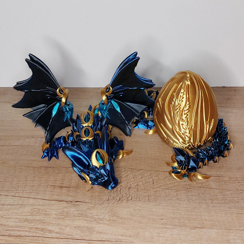 🐉 Nightwing Dragon – Majestätischer Drache in Blau, Schwarz, Türkis & Gold