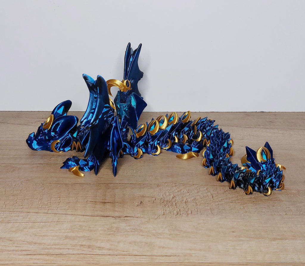 🐉 Nightwing Dragon – Majestätischer Drache in Blau, Schwarz, Türkis & Gold