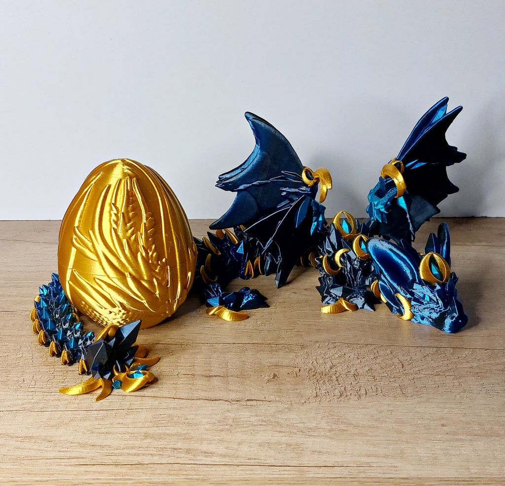 🐉 Nightwing Dragon – Majestätischer Drache in Blau, Schwarz, Türkis & Gold