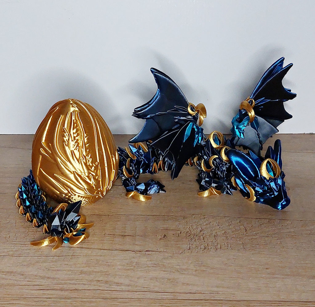 🐉 Nightwing Dragon – Majestätischer Drache in Blau, Schwarz, Türkis & Gold
