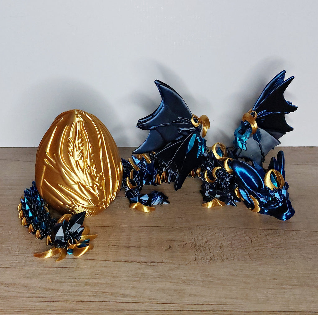 🐉 Nightwing Dragon – Majestätischer Drache in Blau, Schwarz, Türkis & Gold