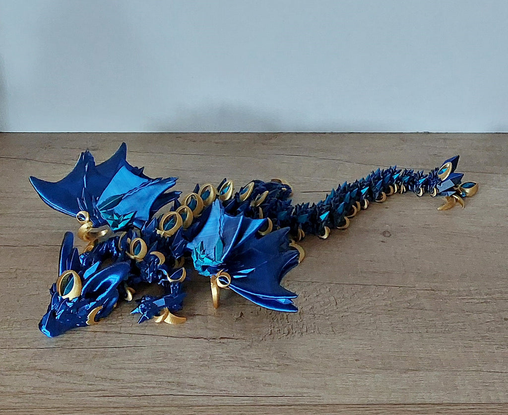 🐉 Nightwing Dragon – Majestätischer Drache in Blau, Schwarz, Türkis & Gold