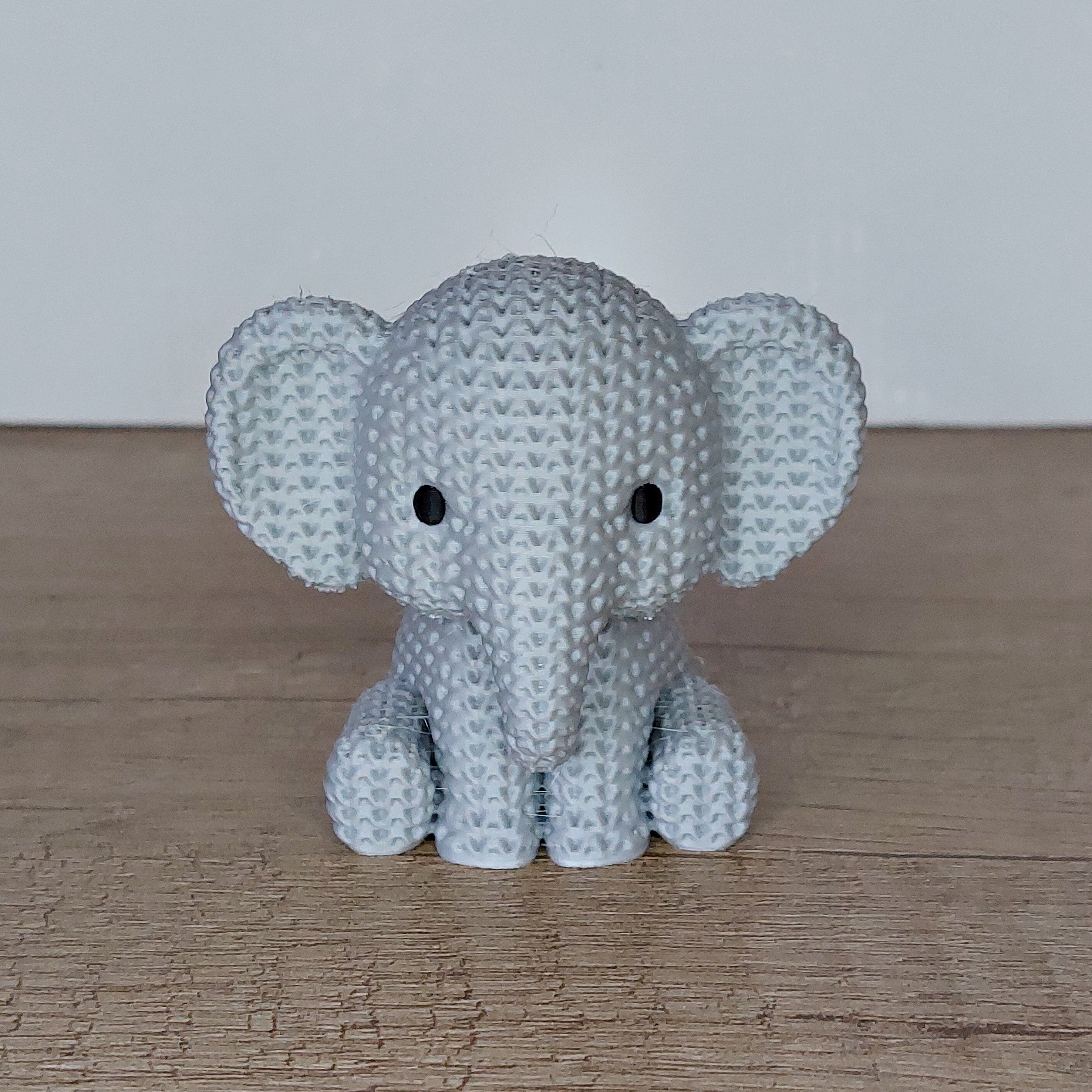 🐘 Elefant im Strick-Look aus 3D-Druck – Niedliche Dekofigur mit liebevollen Details