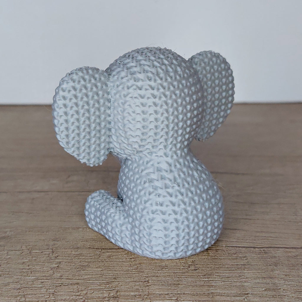🐘 Elefant im Strick-Look aus 3D-Druck – Niedliche Dekofigur mit liebevollen Details