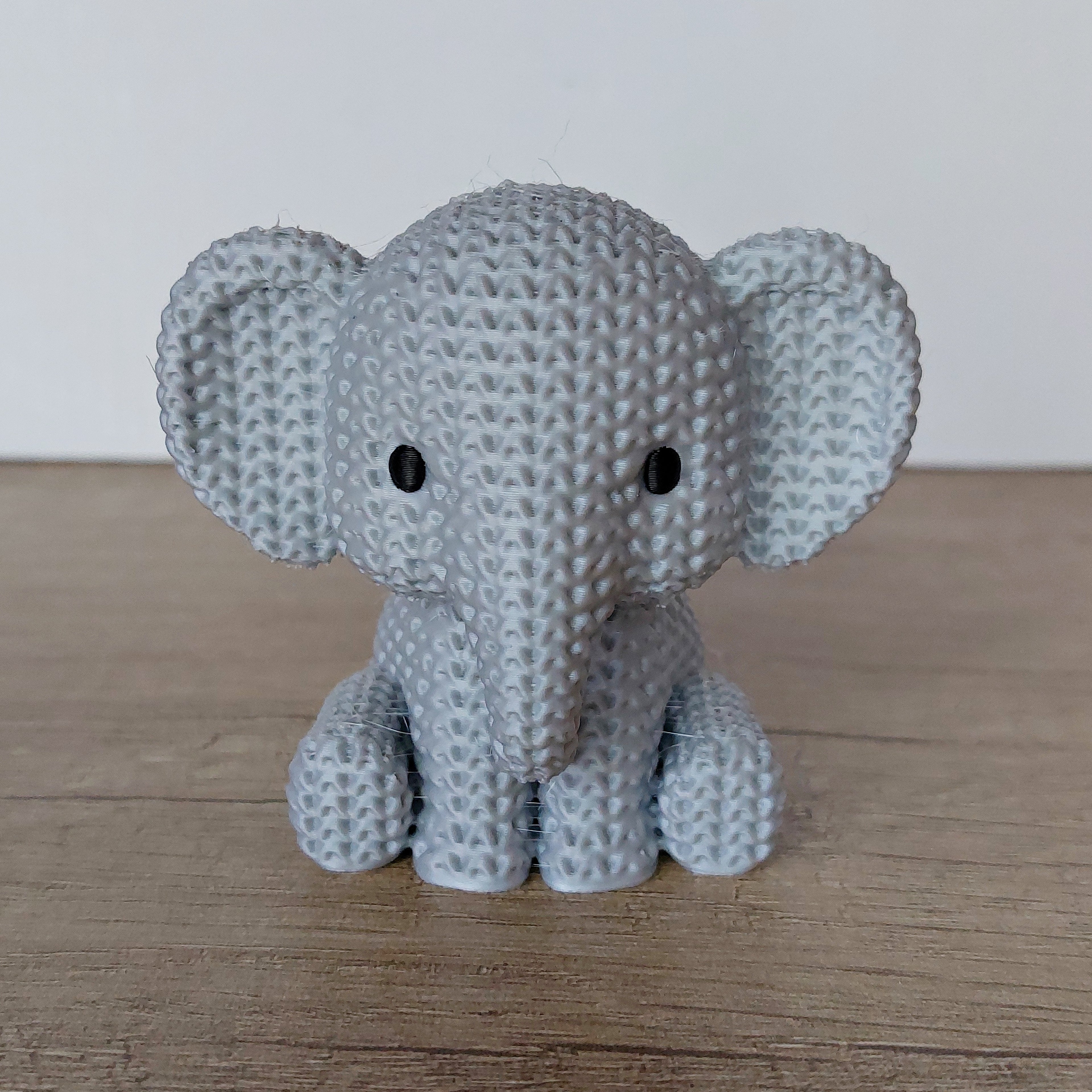🐘 Elefant im Strick-Look aus 3D-Druck – Niedliche Dekofigur mit liebevollen Details
