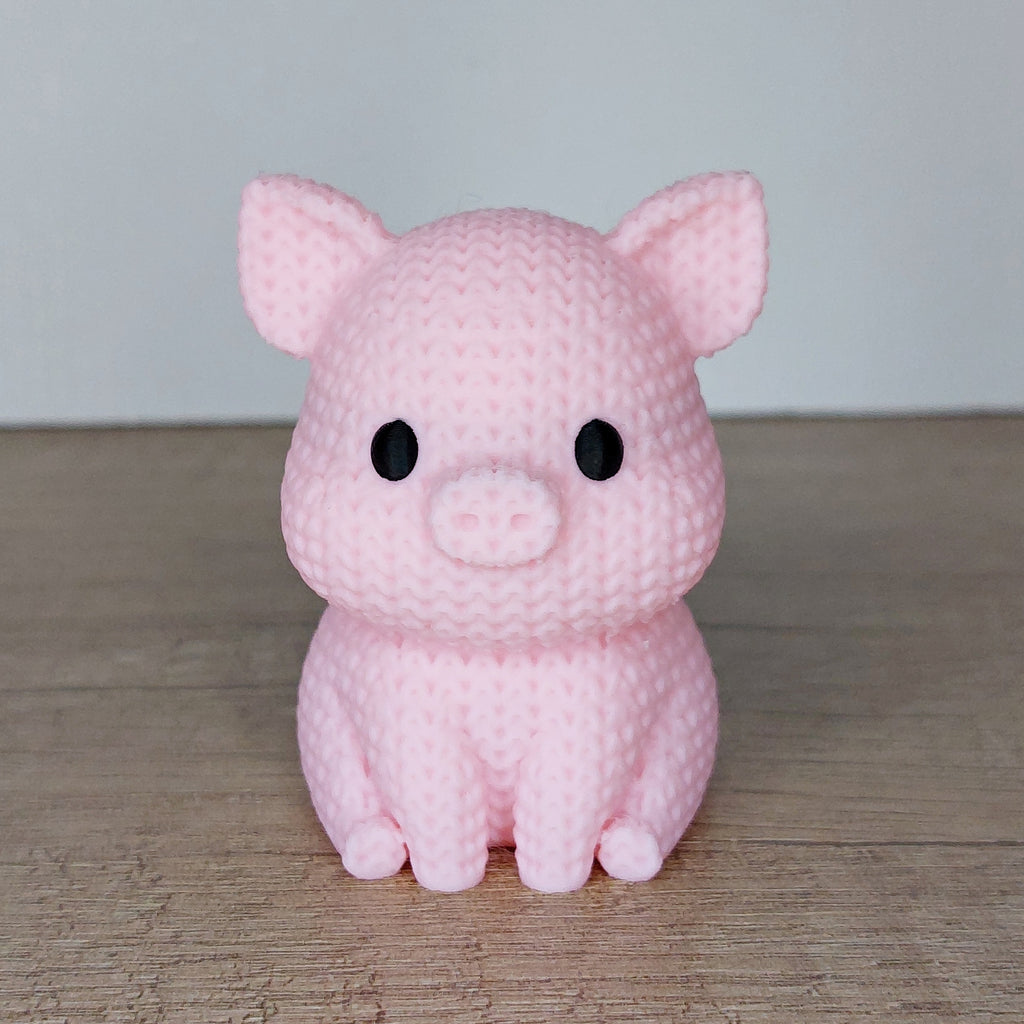 🐷 Schwein im Strick-Look aus 3D-Druck – Niedliche Dekofigur mit gemütlicher Strickoptik