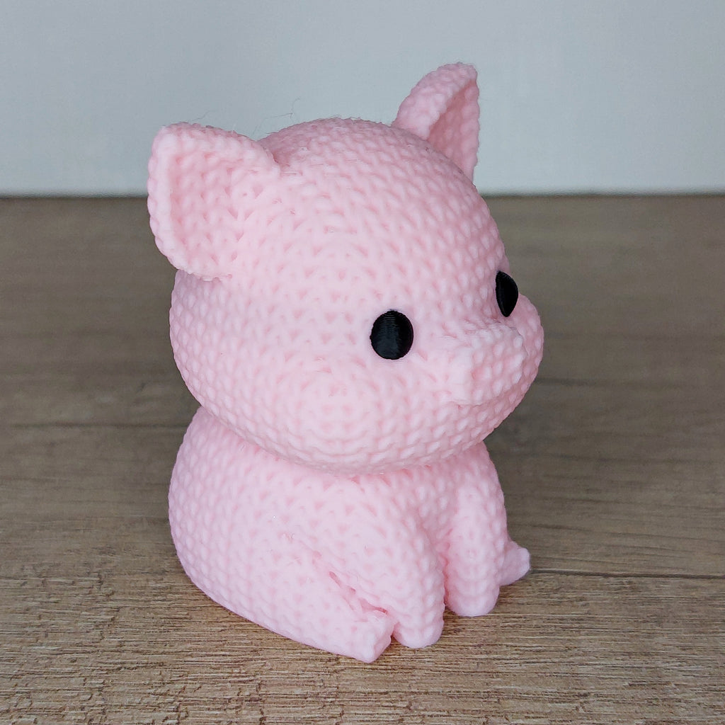 🐷 Schwein im Strick-Look aus 3D-Druck – Niedliche Dekofigur mit gemütlicher Strickoptik