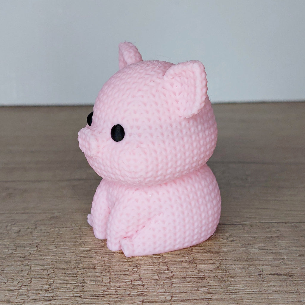 🐷 Schwein im Strick-Look aus 3D-Druck – Niedliche Dekofigur mit gemütlicher Strickoptik