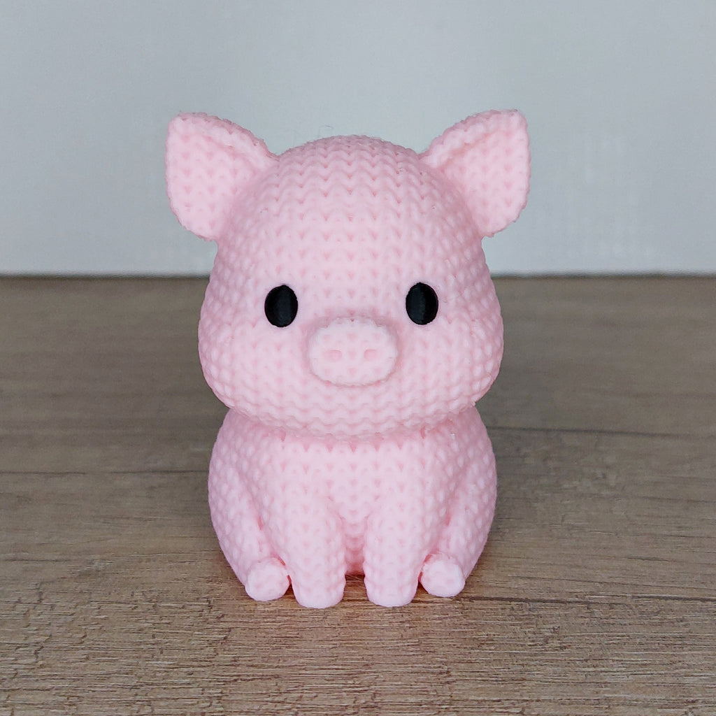 🐷 Schwein im Strick-Look aus 3D-Druck – Niedliche Dekofigur mit gemütlicher Strickoptik