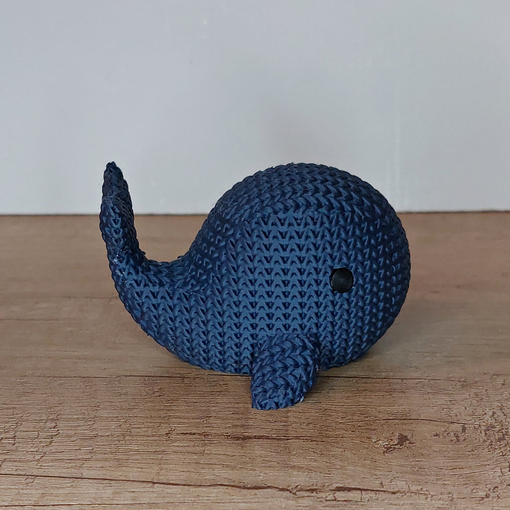 🐋 Wal im Strick-Look aus 3D-Druck – Maritime Dekofigur mit gemütlicher Strickoptik