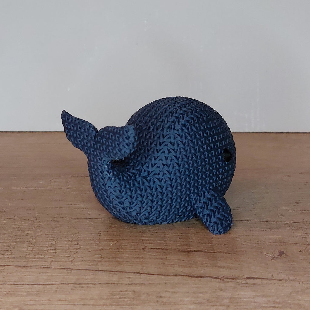 🐋 Wal im Strick-Look aus 3D-Druck – Maritime Dekofigur mit gemütlicher Strickoptik