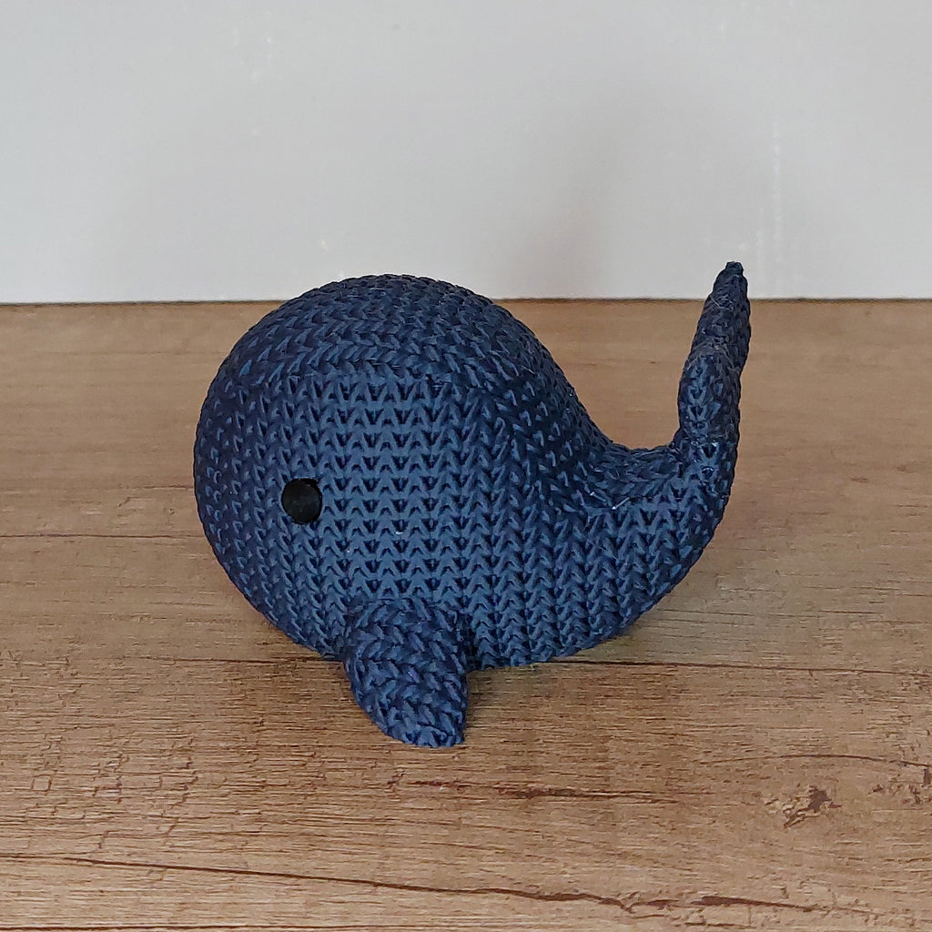 🐋 Wal im Strick-Look aus 3D-Druck – Maritime Dekofigur mit gemütlicher Strickoptik