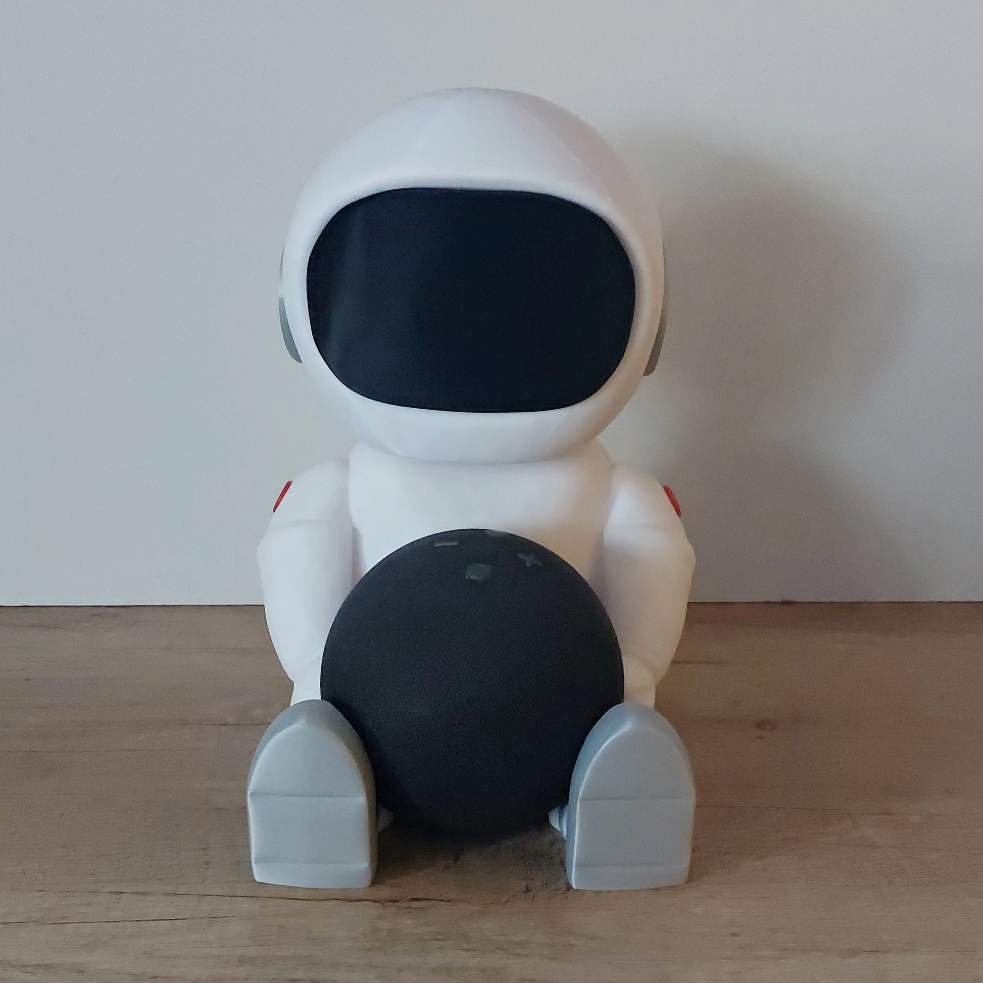 3D-printed astronaut figure for Echo Dot by megahobby3dcreations, desktop decor, white background