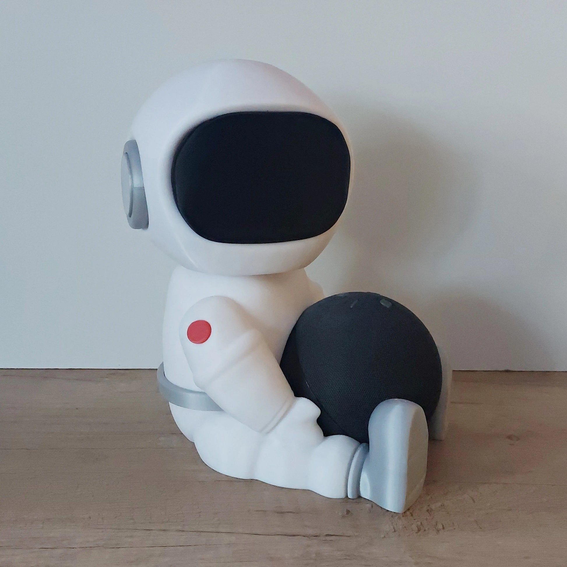 3D-printed astronaut figure holder for smart speaker, modern decor by megahobby3dcreations
