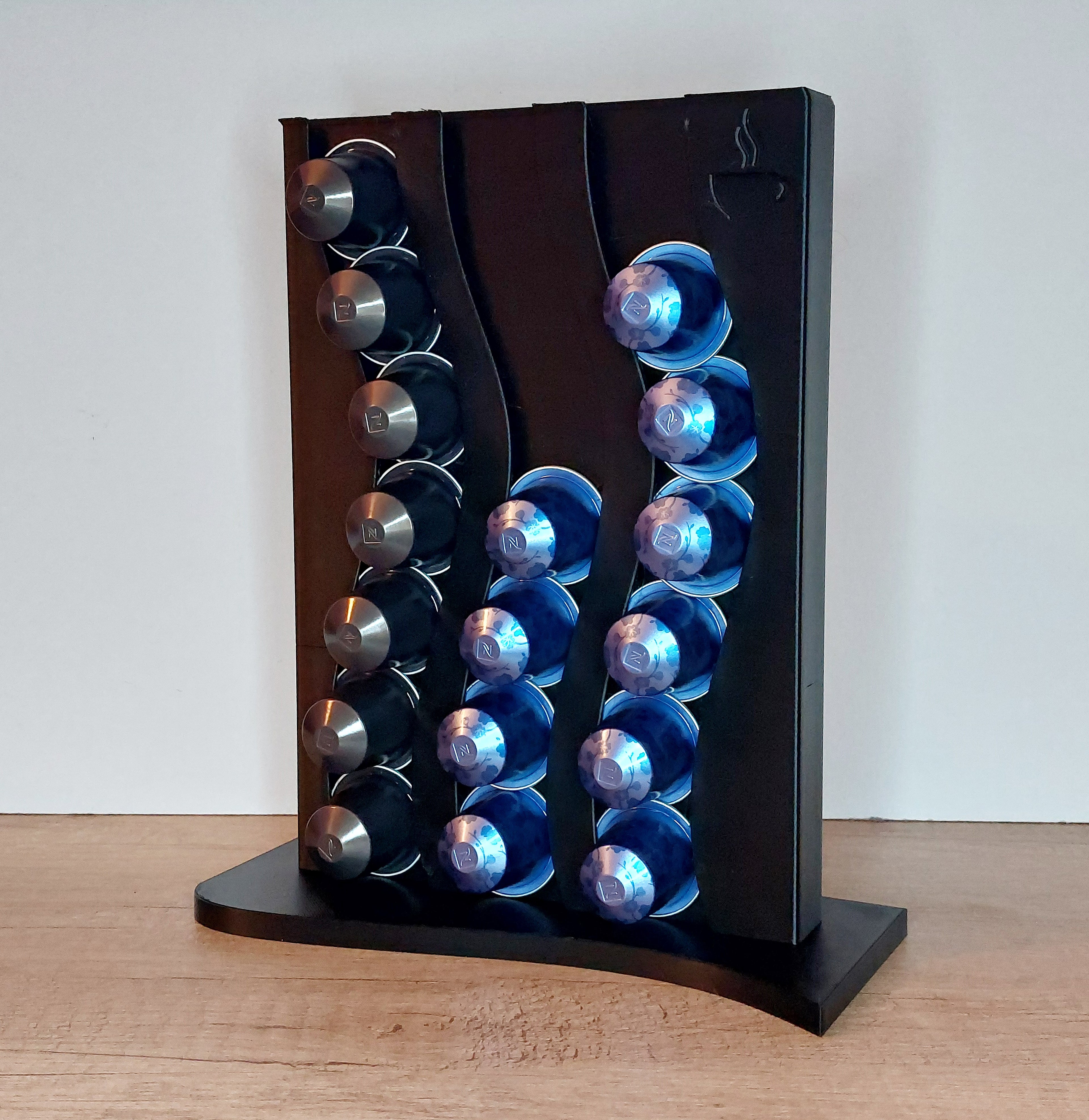 ☕ Nespresso® Kapselhalter im Wellendesign – 3D-gedruckter Kapselständer für 21 Kapseln